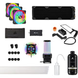 Corsair Hydro X Series iCUE XH305i RGB PRO Kit de Refrigeración Personalizada (Circuito Refrigeración para CPU, Bloque de Refrigeración Líquida CPU, Pack Bomba/Depósito D5, 3 Ventiladores RGB) Blanco