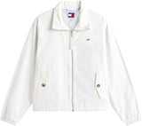 Tommy Jeans Cazadora de entretiempo Mujer Zip Cotton con cremallera, Blanco (Ecru), S