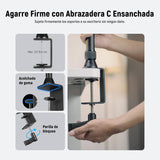 NEEWER Equipo de Montaje de cámara Superior con Doble Cabezal de Bola, súper Abrazadera/Soporte para teléfono/Abrazadera C para Fotos de Escritorio, Plataforma de Montaje de Metal para múltiples