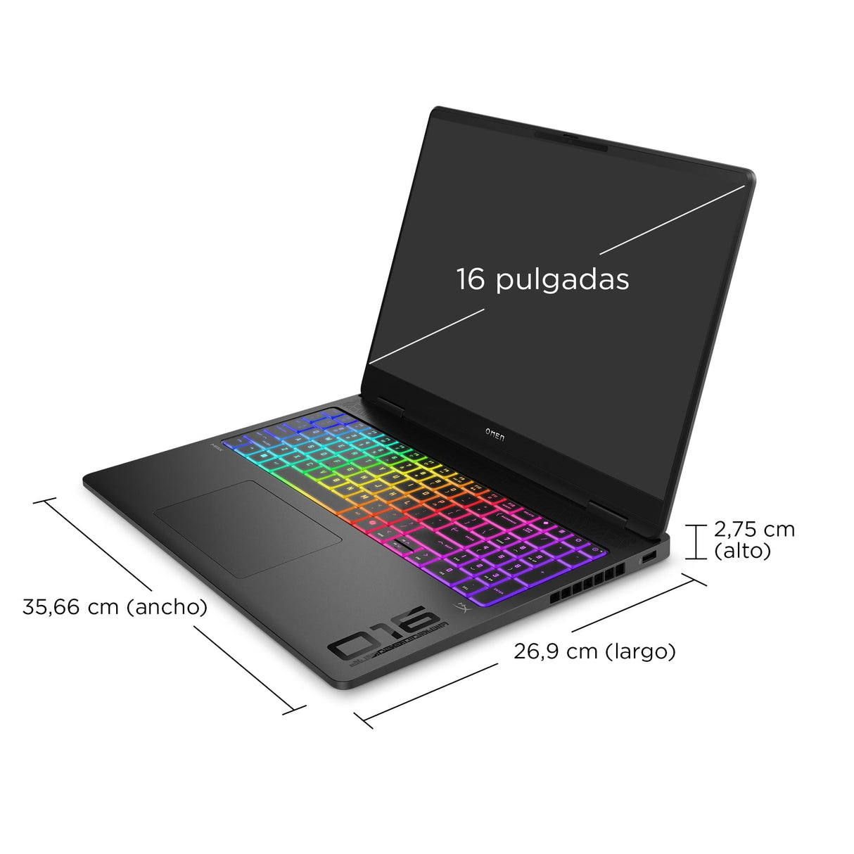 HP OMEN MAX 16-ah0006ns - Ordenador Portátil Gaming de 16" OLED 240Hz (Ultra 9-275HX, 64GB RAM, 1 TB, NVIDIA GeForce RTX 5090 24GB, WiFi 7, Windows 11) Negro - Teclado QWERTY Español