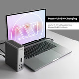 CalDigit TS4 Thunderbolt 4 - Base de Carga (18 Puertos, 98 W, 3 Thunderbolt 4 40 GB/s, 5 USB-A, 3 USB-C (10 GB/s), 8 K o 2 Pantallas 6 K 60 Hz, Mac, PC, Compatible con Cromo, con Cable de 0,8 m)