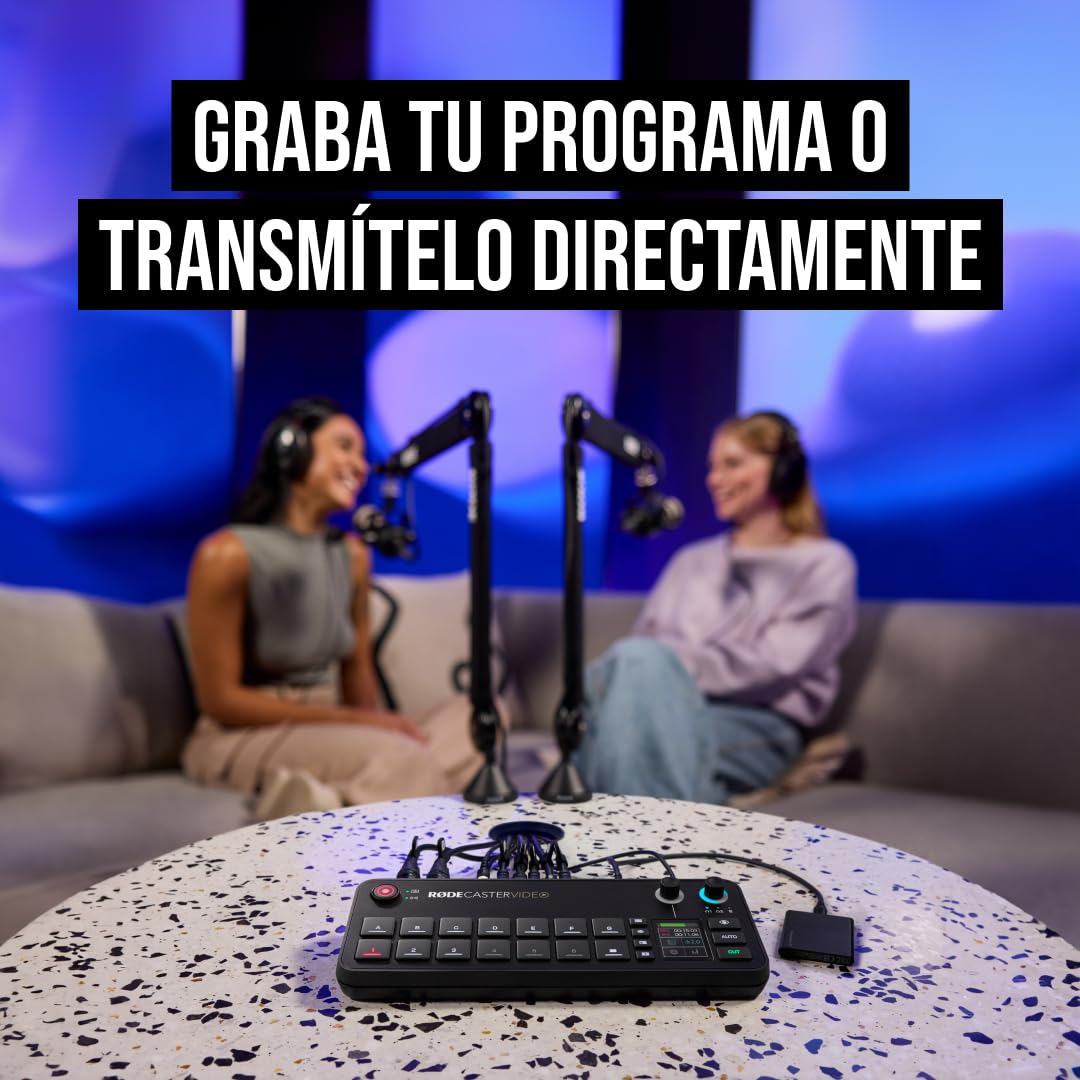 RØDE RØDECaster Video - Conmutador de vídeo profesional e interfaz de audio - Multi-cámara, 6 x entradas de vídeo (HDMI y USB), 1080p60, Escenas de múltiples fuentes
