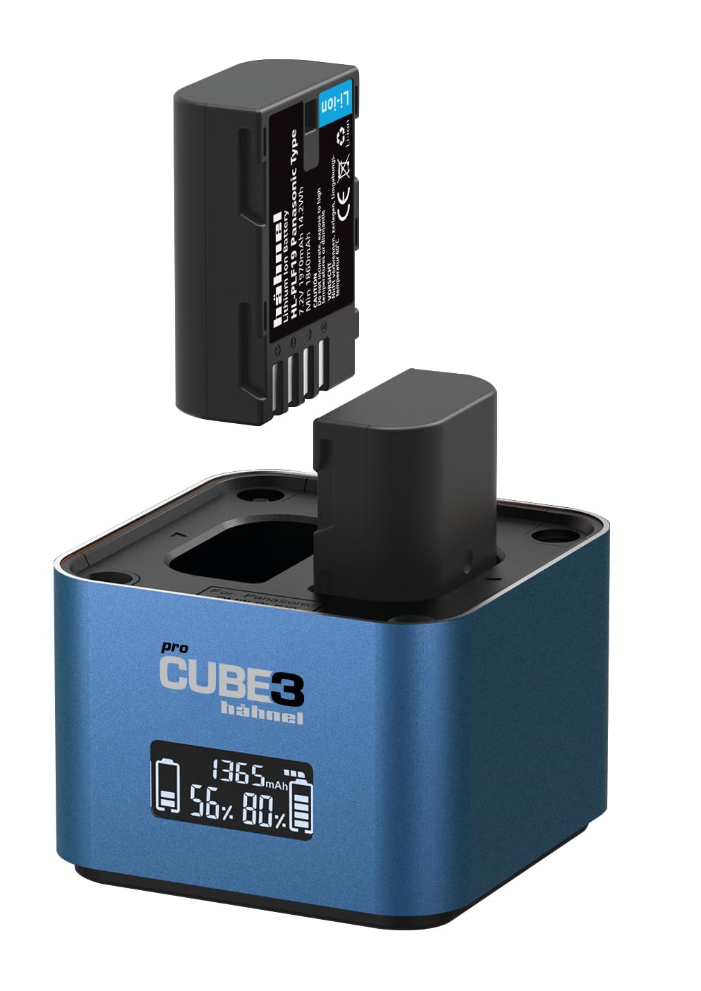 Hähnel - ProCube3 - para Panasonic - Cargador dúo DSLR - Carga más rápida - Entrada USB Tipo C