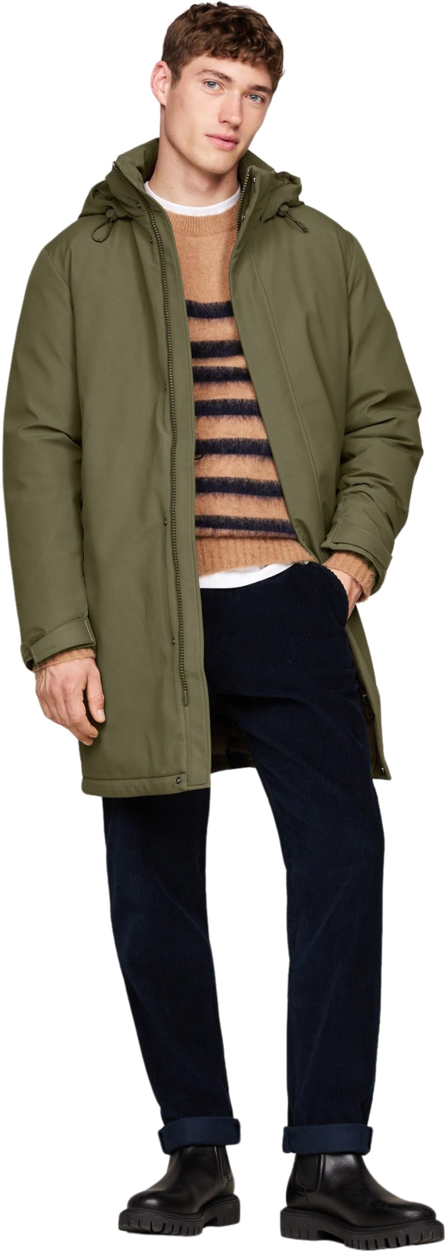 Tommy Hilfiger Parka Hombre Tech Padded Parka con Capucha, Multicolor (Army Green), 3XL