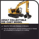 Caterpillar Diecast Masters 85657 - Excavadora 4 Herramientas 323 Hex, Escala 1:50, Aprox. 9,5 x 3,4 x 4,6 cm, a Partir de 14 años