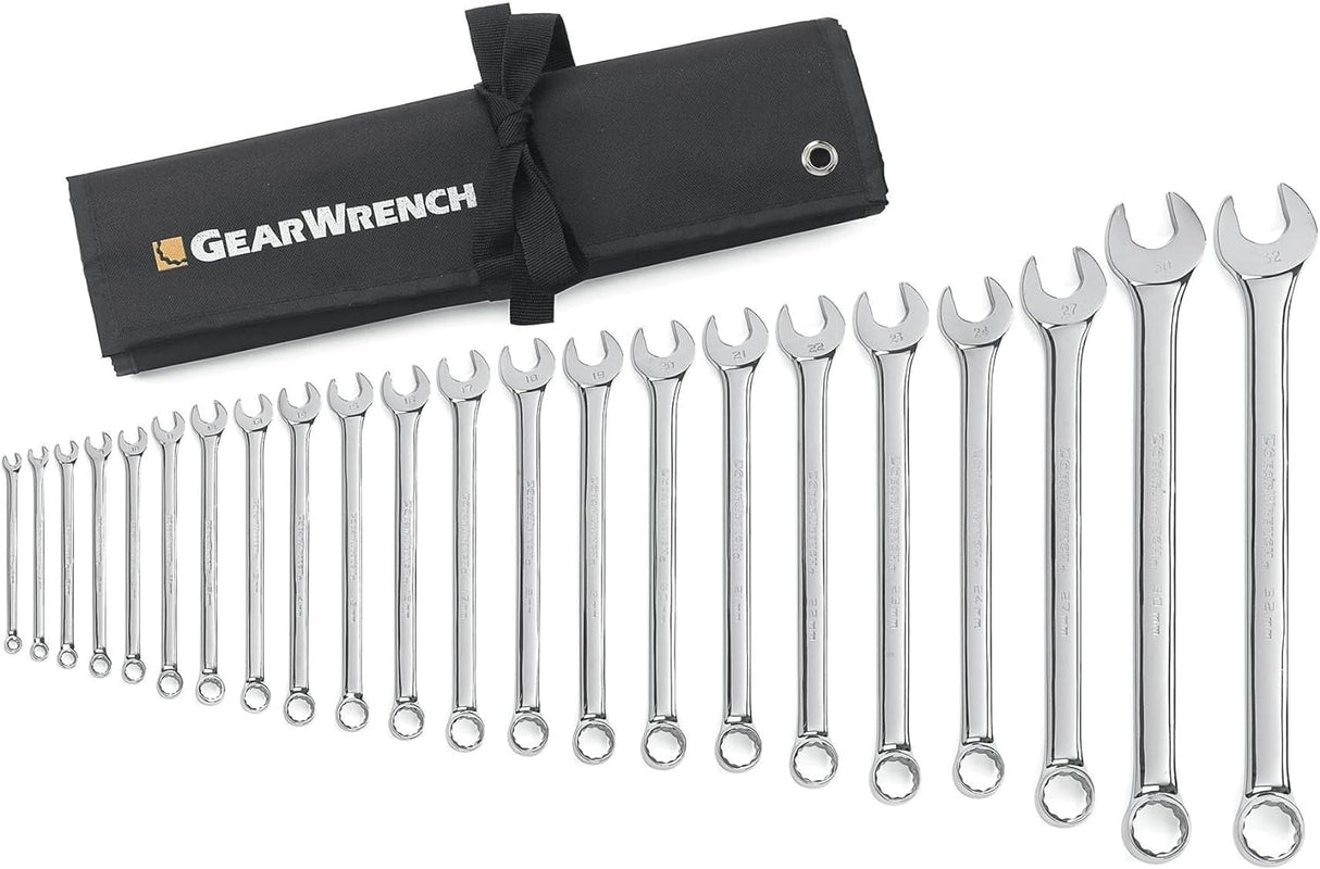 GearWrench 81916 12 Pt. Juego de Llaves Combinadas de Patrón Largo, 22 Piezas