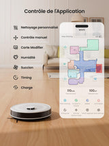 Lefant M2 Robot Aspirador Lavador con cartografía, aspiración de 5500Pa, navegación láser, tecnología de evitación PSD, Limpieza Personalizada, duración de 240 Minutos, Control vía App/Alexa/WiFi