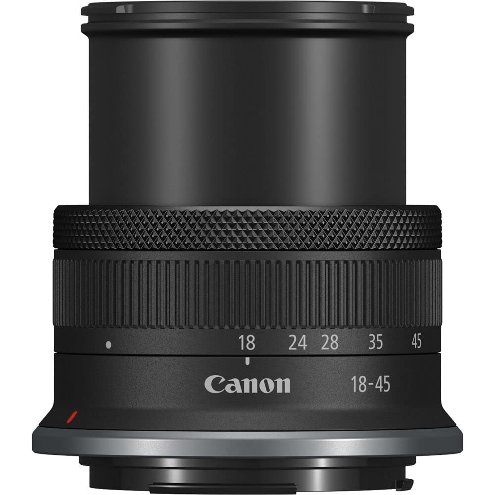 Canon Objetivo RF-S 18-45mm F4.5-6.3 IS STM, Lente Zoom Gran Angular, para Imagen y vídeo, Compacto y Ligero, Motor STM, Estabilizador óptico 4.4 Pasos, Montura RF Compatible con Sistema EOS R, Negro