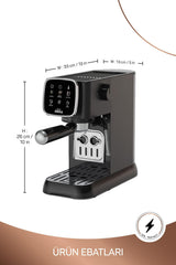 Okka Espresso Solo Máquina espresso semiautomática OK0034-05 Negro-Cromo
