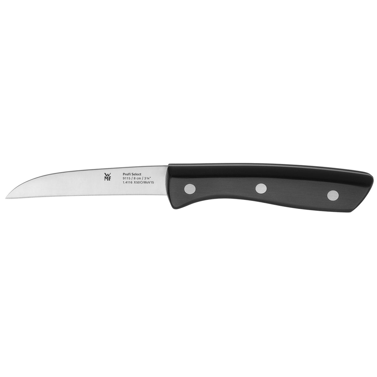 WMF Profi Select - Juego de 7 Piezas, 6 Cuchillos con Soporte de madera lacado en Color Gris, Hoja de Acero Templado con Filo de Larga Duración