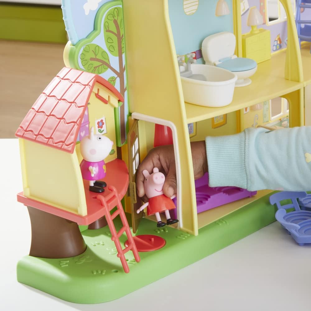 Peppa Pig Peppa’s Adventures Peppa's Playtime to Bedtime House Pre-school Toy, Speech, Light and Sounds, Ages 3 and Up , Red