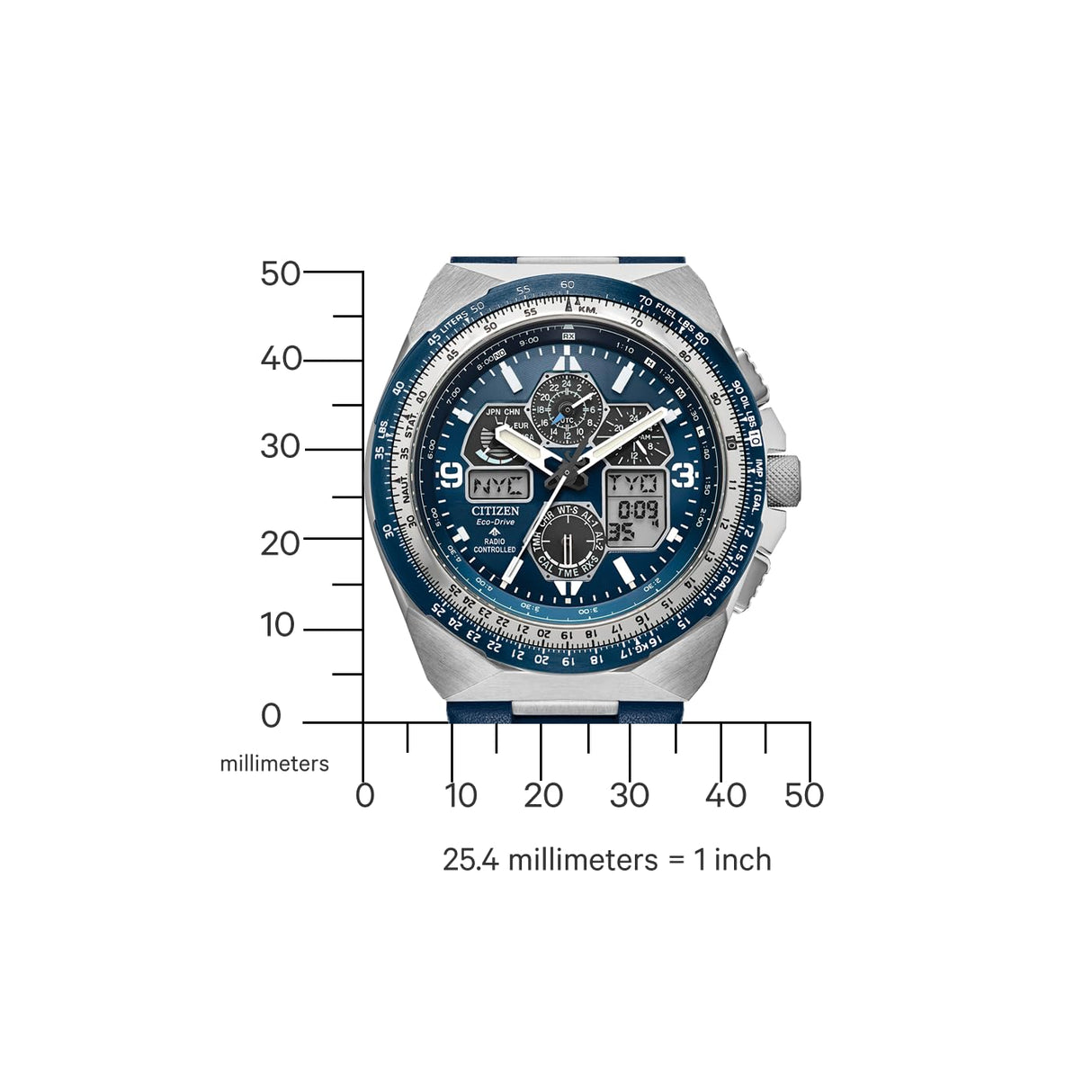 Citizen Reloj Analógico-Digital para Hombres de Eco-Drive con Correa en Cuero JY8148-08L