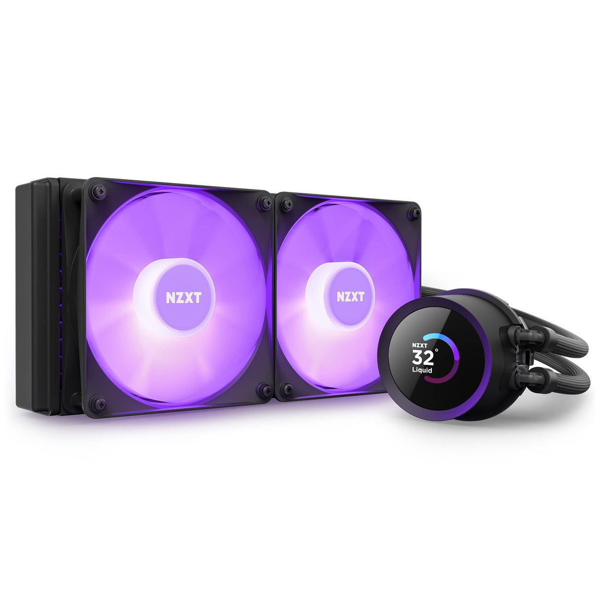 NZXT Kraken 240 RGB - Enfriador líquido AIO de CPU de 240 mm - Pantalla LCD cuadrada personalizable de 1.54 pulgadas para imágenes, métricas de rendimiento - Bomba de alto rendimiento - 2 ventiladores