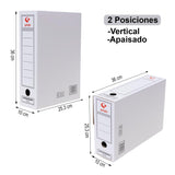 Grafoplás 70905700. Pack de 50 Cajas de Archivo Definitivo de Cartón, Tamaño Folio, 2 Frentes para Archivo Vertical y Apaisado, Certificados FSC, 36x25,3x10cm