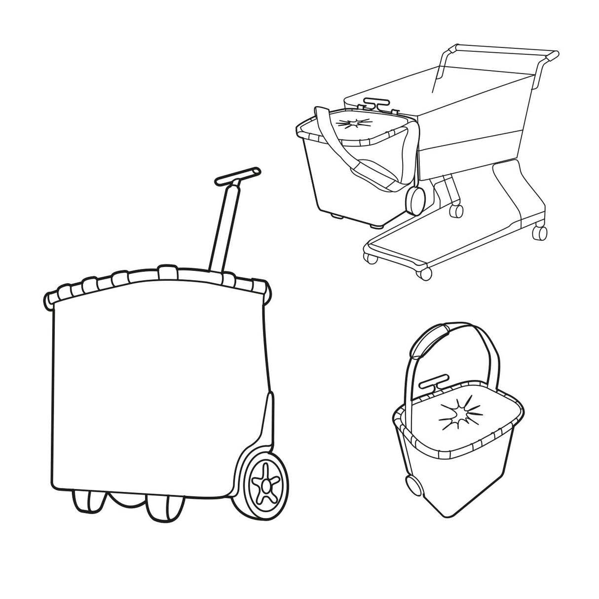 reisenthel carrycruiser - Carro de la Compra de Dos Ruedas portátil con Correa Ajustable para Hombro, Estructura Estable de Aluminio, Material Resistente al Agua, en Puntos