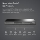 TP-Link TL-SG1048 Gigabit Ethernet de 48 puertos (Conmutador no Gestionado, Plug and Play, Metal, Montaje en rack, sin Ventilador, Vida Limitada)