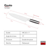 KOTAI | Cuchillo de chef Gyuto | Cuchillo de chef profesional | Hoja de 20 cm | Cuchillos forjados a mano | Acero inoxidable japonés 440C | Mango de madera de Pakka | Tang oculto completo