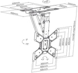 Mywall HL46ML - Soporte de Techo para televisores motorizados y Plegables (23-65 Pulgadas, Carga de hasta 30 kg, con función giratoria de 180°)