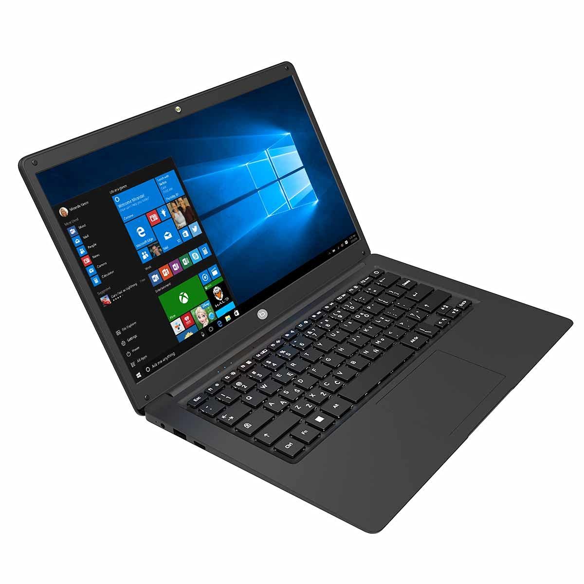 TECHBITE Portátil ZIN BIS de 14,1" HD, 64 GB EMMC, portátil de oficina, portátil delgado, gran panel táctil, windows 10 pro, Intel Celeron N3450 de cuatro núcleos, 5000 mAh, Teclado QWERTY, Teclado EN