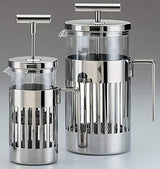 Alessi 9094/8 - Cafetera de Design a Filtro-Presión o Para Infusiones en Acero Inoxidable 18/10 Brillante y Vidrio Resistente al Calor, 8 Tazas