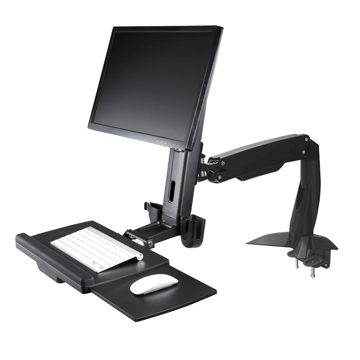 StarTech.com Brazo de Soporte de Pie y Sentado - Brazo Ajustable de Montaje en Escritorio de Pie o Sentado para Un Monitor VESA de hasta 27" - Ergonómico Articulado para Escritorio de Pie (ARMSTSCP1)