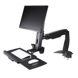 StarTech.com Brazo de Soporte de Pie y Sentado - Brazo Ajustable de Montaje en Escritorio de Pie o Sentado para Un Monitor VESA de hasta 27" - Ergonómico Articulado para Escritorio de Pie (ARMSTSCP1)