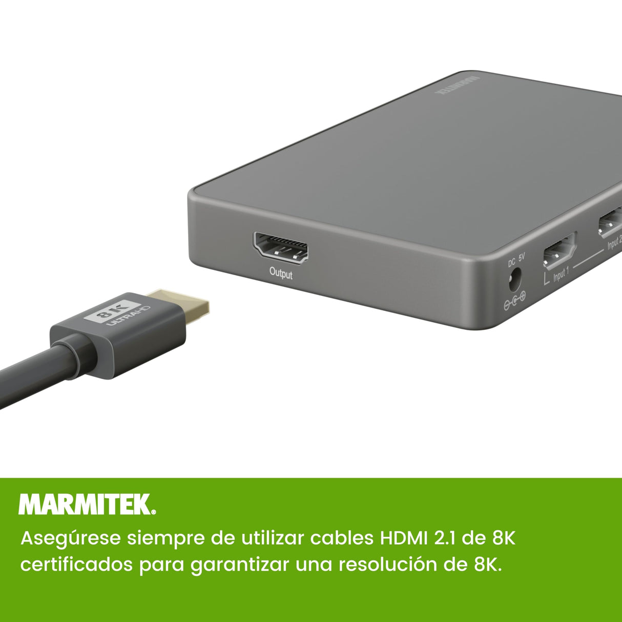 HDMI 2.1 Switch - AS48-4K 120Hz - Conmutador Gaming HDMI 8K - HDMI 2.1 - HDR - Funciones PS5 y Xbox - ALLM - VRR - QFT - QMS - 4 entradas/1 Salida - Adaptador HDMI 4K120-48Gbps - Dolby Digital