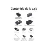 DJI Mic 2 (2 TX + 1 RX + Estuche de carga), todo en uno, micrófono inalámbrico, cancelación de ruido inteligente, grabación interna flotante de 32 bits, micrófono para iPhone y Android