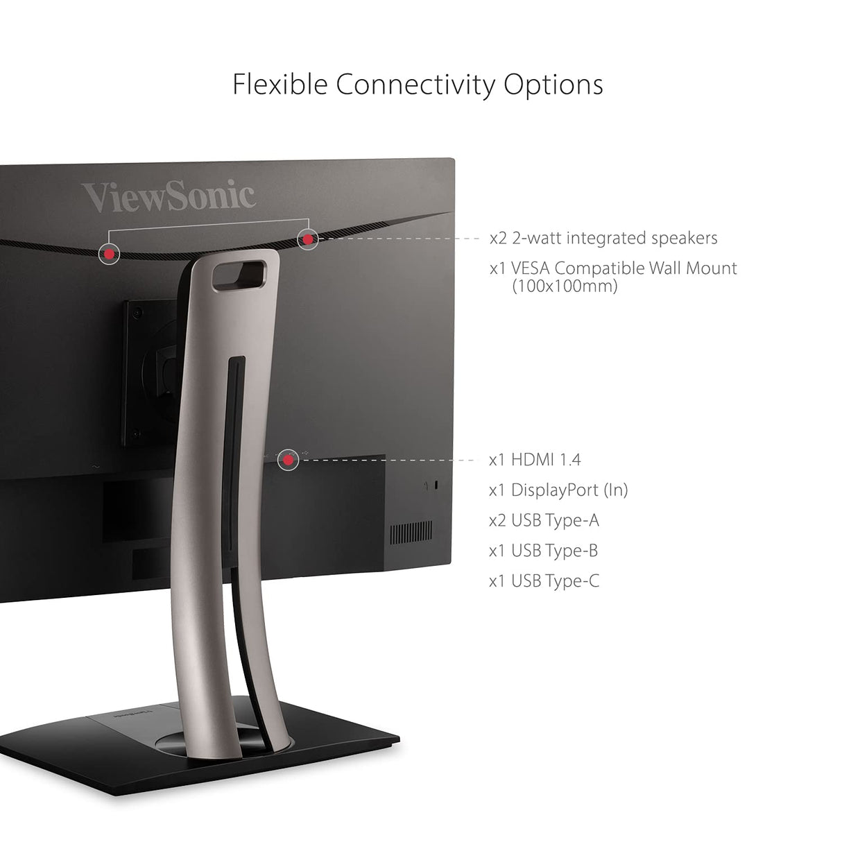 ViewSonic VP2756-2K - Monitor IPS de 27 Pulgadas, QHD, sin Bordes en 3 Lados, 100% sRGB, Certificado Pantone, 5ms, 350 nits, HDMI, DisplayPort, USB-C, rotación-Auto, Regulable en Altura
