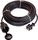 as - Schwabe alargador de Cables 50 m H05RR-F 3G1,5 - Cable de extensión 230 V / 16 A / 3.500 W - con Tapa de protección - Resistente al Polvo y a Las Salpicaduras IP44 - Negro, 60365