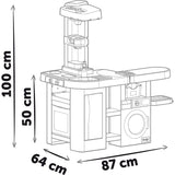 Smoby- Cocina de Juguete Cleaning, 2-en-1, con Funciones de Cocina y Limpieza, con Lavadora, Tendedero, Plancha, Adecuado a Partir de 3 Años (7600311050)