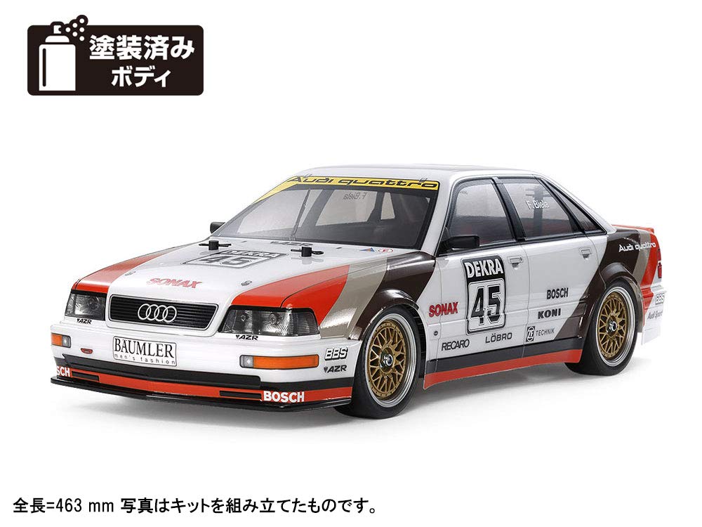 Tamiya 58682 Audi 1:10 Model V8 Touring Car (TT-02) Coche teledirigido, vehículo RC, modelismo, Kit para Montar, Hobby, Tinkering, Multicolor