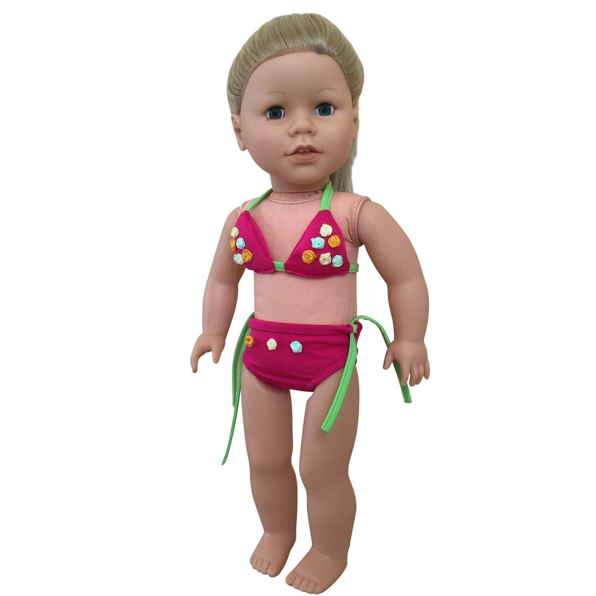 THE NEW YORK DOLL COLLECTION Dulce Bikini Nadar Conjunto para Moda Niña Muñecas - Bikini con Varios Flores Diseño Encaja 18 Pulgadas / 46 cm Muñecas - Muñeca Baños Ropa - Muñeca Accesorios