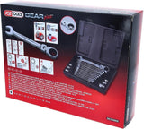 KS Tools 503.4868 Juego de llaves combinadas de carraca articuladas GEARplus, 18 pzsbloqueables