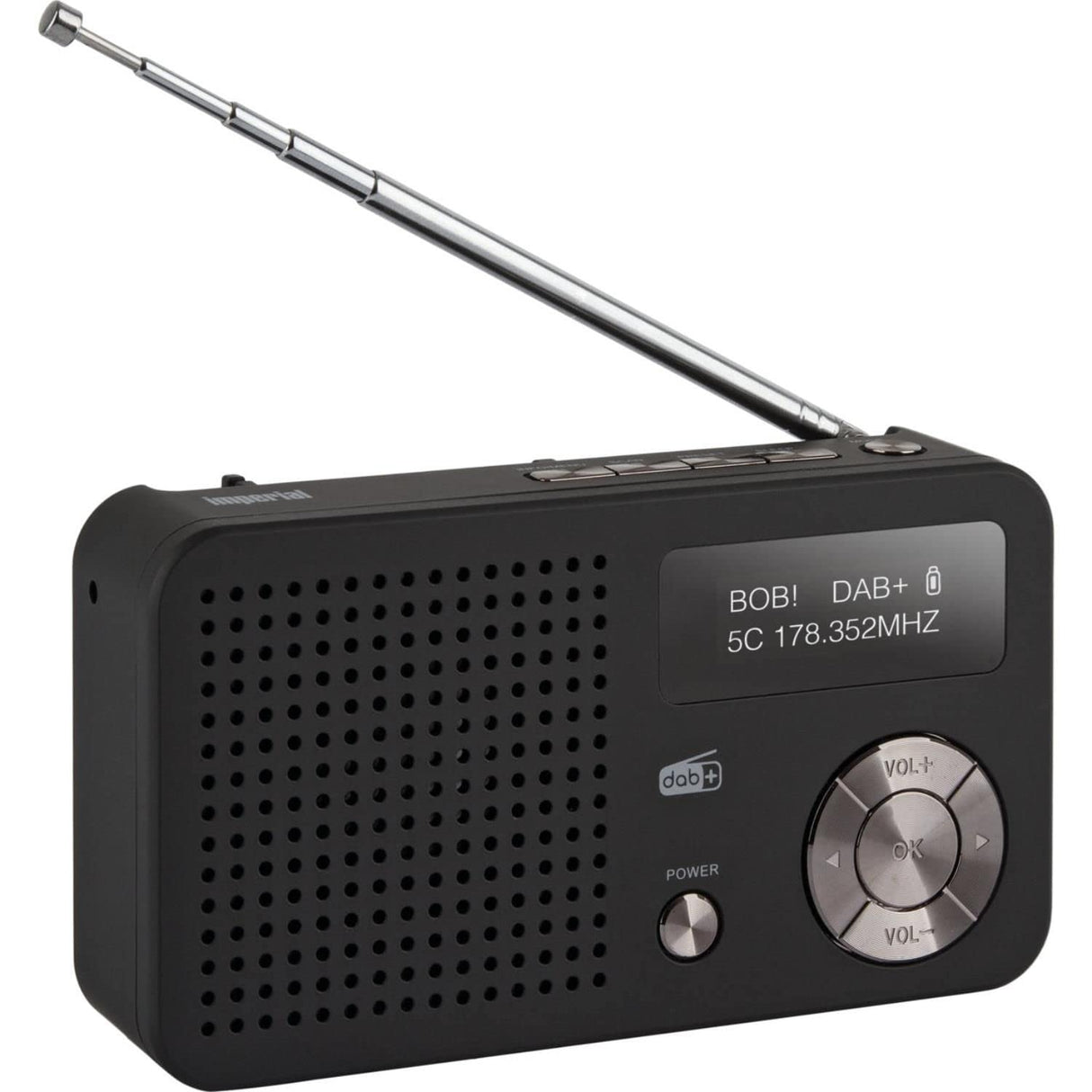 IMPERIAL DABMAN 13 (Dab+, FM, Altavoz, Pantalla, USB, MicroSD, Funcionamiento con batería, batería, pequeño, Control de Botones), Color Negro