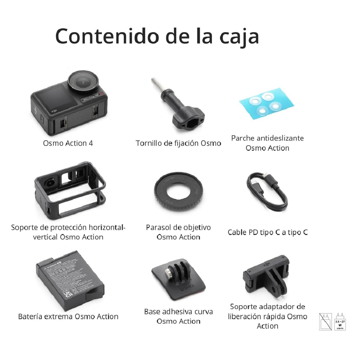 DJI Osmo Action 4 Pack Estándar: cámara de acción sumergible 4K/120 fps con un sensor de 1/1.3 pulgadas, gran rendimiento con poca luz, color D-Log M de 10 bits, batería duradera de 1770 mAh