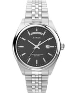 Timex Trend - Reloj de 41 mm de acero inoxidable para hombre, correa de acero inoxidable, esfera negra, caja de acero inoxidable TW2V67800