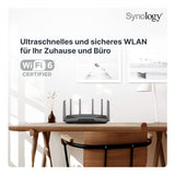 Synology RT6600ax Router WiFi6 1xWAN 3xGbE 1x2.5Gb routeur Sans Fil Tri-Bande (2,4 GHz / 5 GHz / 5 GHz) Noir