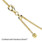 Pandora Icons Collar chapado en oro de 14 quilates con cierre deslizante, 60