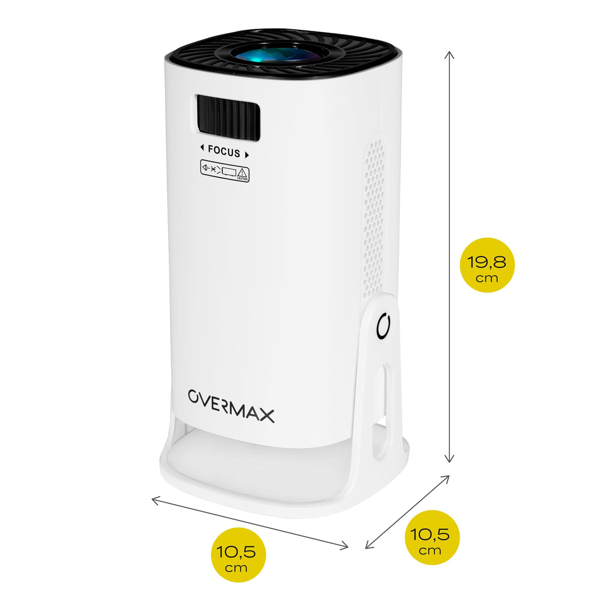 OVERMAX MULTIPIC EZ Mini Proyector 4K FullHD con Batería Integrada, Corrección Keystone, Imagen hasta 200", Wi-Fi Bluetooth 5.3, 2000 Lúmenes, Proyector de Estrellas, Mando a Distancia, Android 9.0