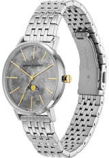 Armani Exchange Reloj de Mujer, Movimiento de Cuarzo/múltiple, Caja de 36MM de Acero Inoxidable Plateado con Correa de Acero, AX5585, Tono Plateado y Grunge