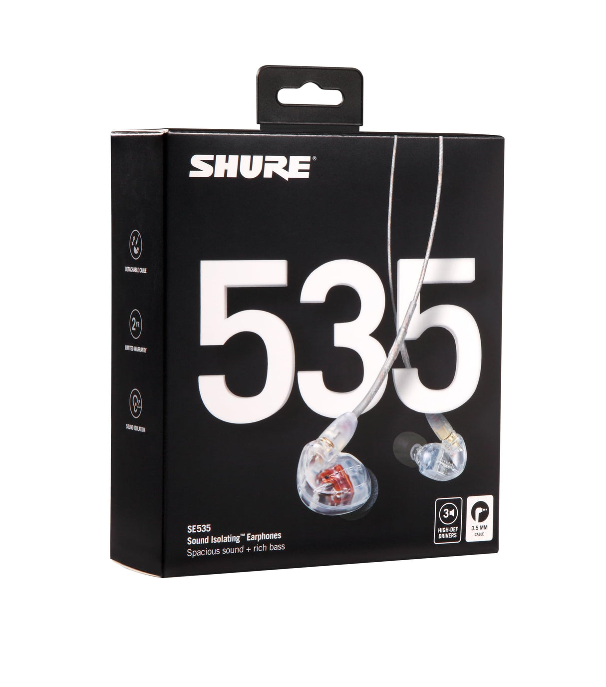 Shure SE535 - Auriculares (Intraaural, Dentro de oído, 3,5 mm (1/8"), Transparente, 18-19000 Hz, -18-57 °C)