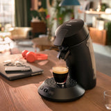 Philips Domestic Appliances Máquina De Cápsulas De Café SENSEO. Selección De La Intensidad Del Café. Tecnología Coffee Boost. Producto Ecológico. Negro Piano. (CSA210/22)