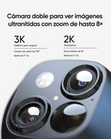 eufy Security SoloCam S340 3K Camara vigilancia WiFi Exterior Solar, Camara vigilancia WiFi Exterior, vigilancia de 360°, Wi-Fi 2,4 GHz, sin cuotas mensuales, Compatible con HomeBase 3