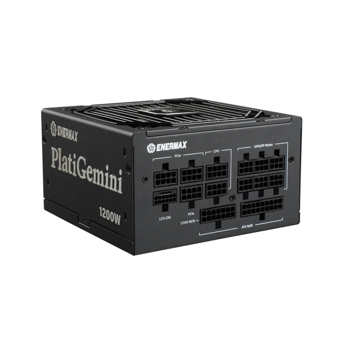 Fuente de alimentación híbrida ENERMAX PlatiGemini ATX 3.1 & ATX12VO 1200W 80PLUS Platinum (Totalmente Modular, 12V-2x6, 60% Semi-sin Ventilador) Incl. GPU WireView; EGN1200P