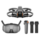 Pack DJI Avata 2 Vuelo Inteligente (tres baterías), dron FPV con cámara 4K, experiencia inmersiva, acrobacias con un toque, protector de hélices integrado, dron con cámara con Goggles N3 y RC Motion 3