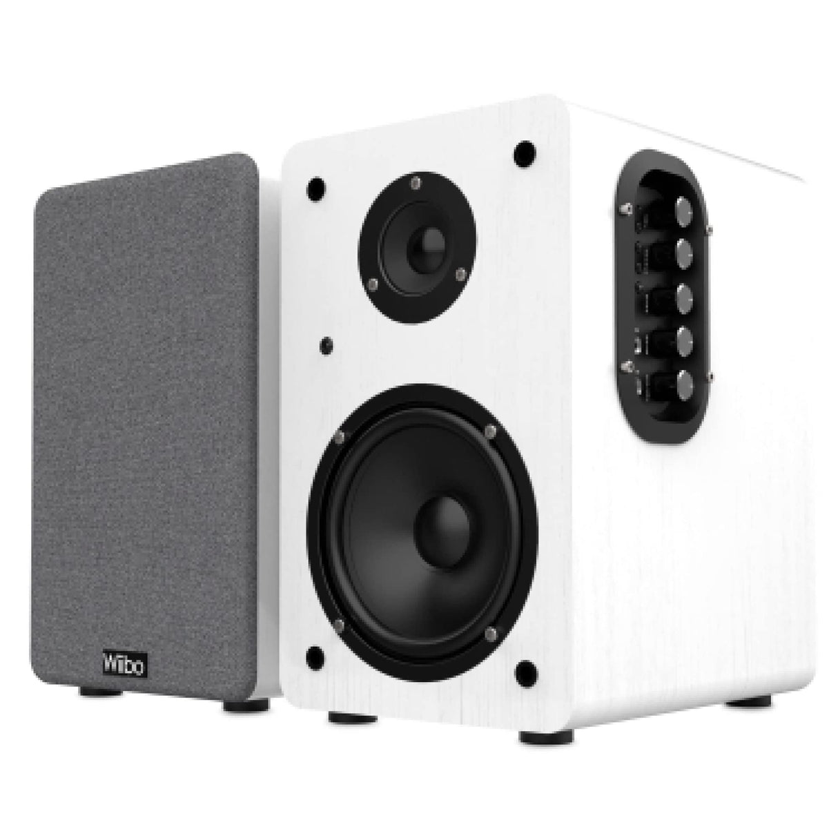 Wiibo Neo 100 White Altavoces Vintage Estanteria Bluetooth HiFi Activos 100w Pareja