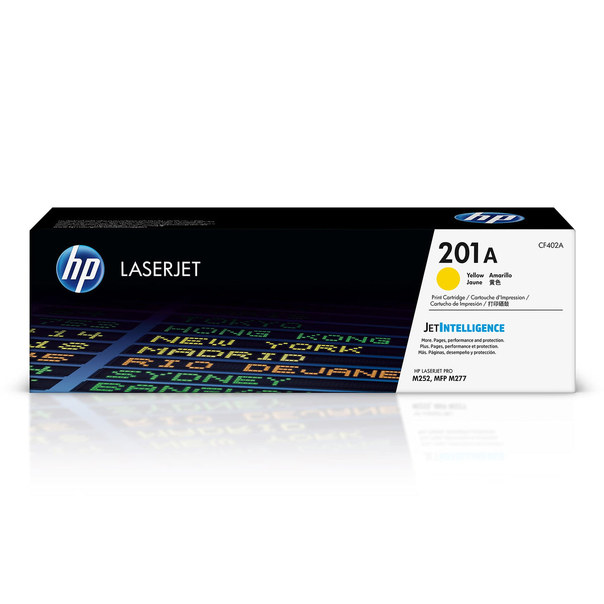 HP 201A CF402A, Amarillo, Cartucho Tóner Original, de 1.330 páginas, para impresoras HP Color LaserJet Pro serie 252, 274 y 277