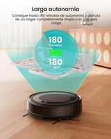 LEFANT Robot aspirador M310, 4500 Pa, superdelgado, con prevención precisa de obstáculos, tiempo de funcionamiento de 180 minutos, filtro HEPA, aspiradora robot WiFi para pelo de animales, alfombras y