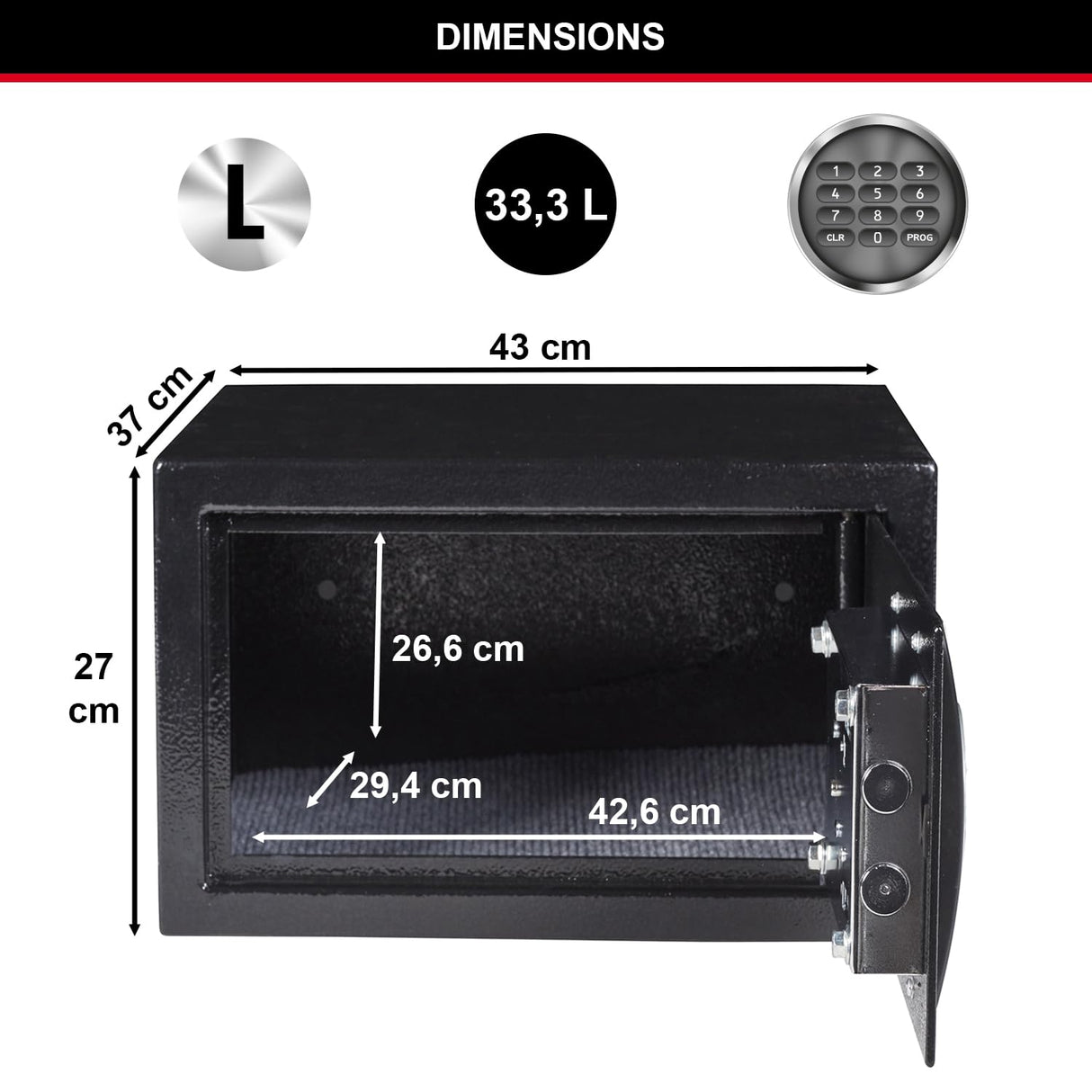 MASTER LOCK Caja Fuerte de Seguridad [Combinación Digital] [Xlarge 33L] - X125ML - Para Montaje en Pared o Suelo